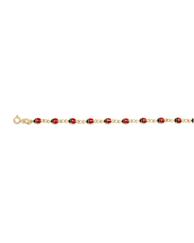 9CT Y/G ENAMEL LADY BIRD 15mm